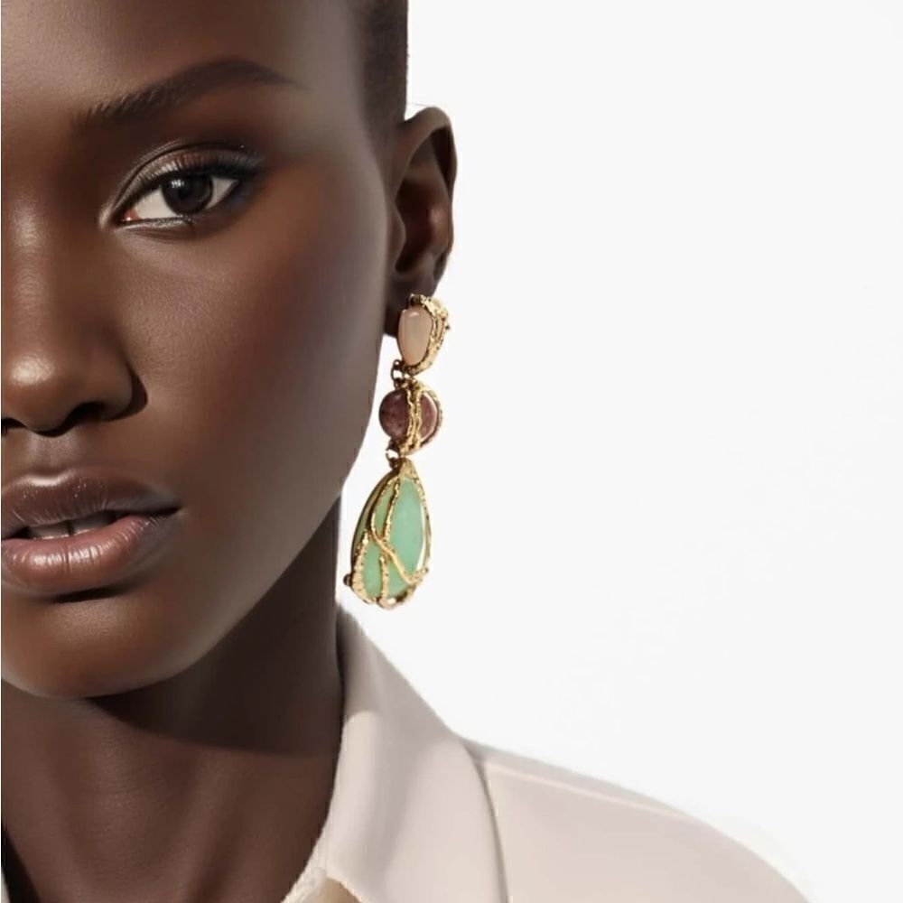 Statement drop earrings A482